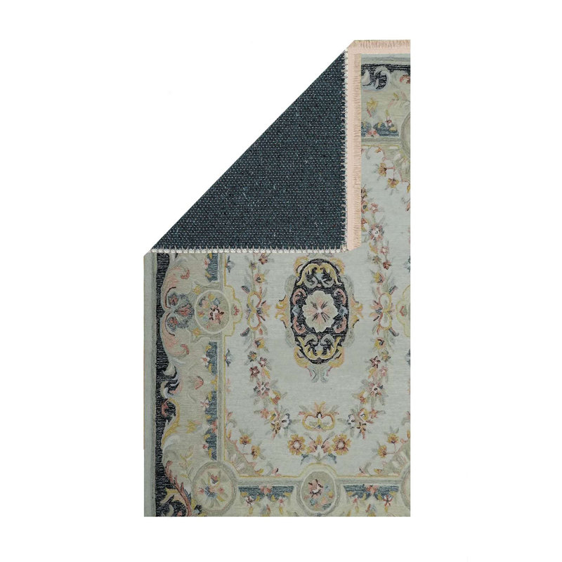 Tapis bleu clair Palace Bloom