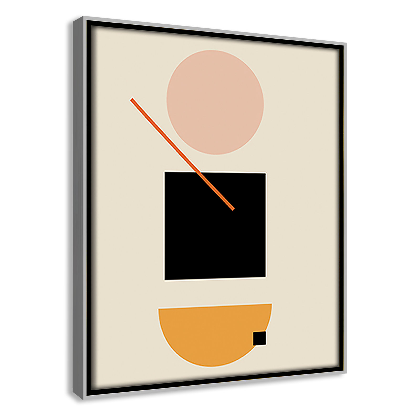 Simple Shapes Print, 11.5" H x 9.5" W x 2" D, Silver Framed