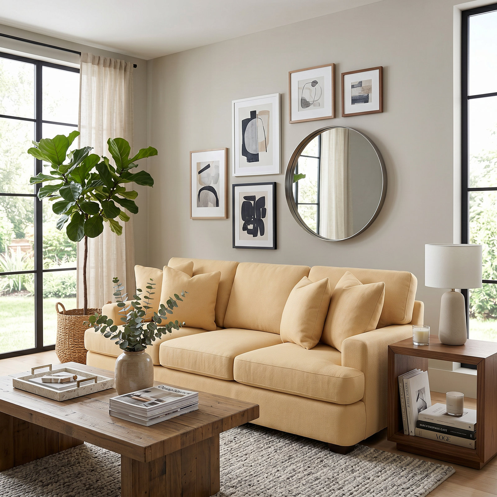 Emilio 90'' Upholstered Sofa, Bayou Sunshine