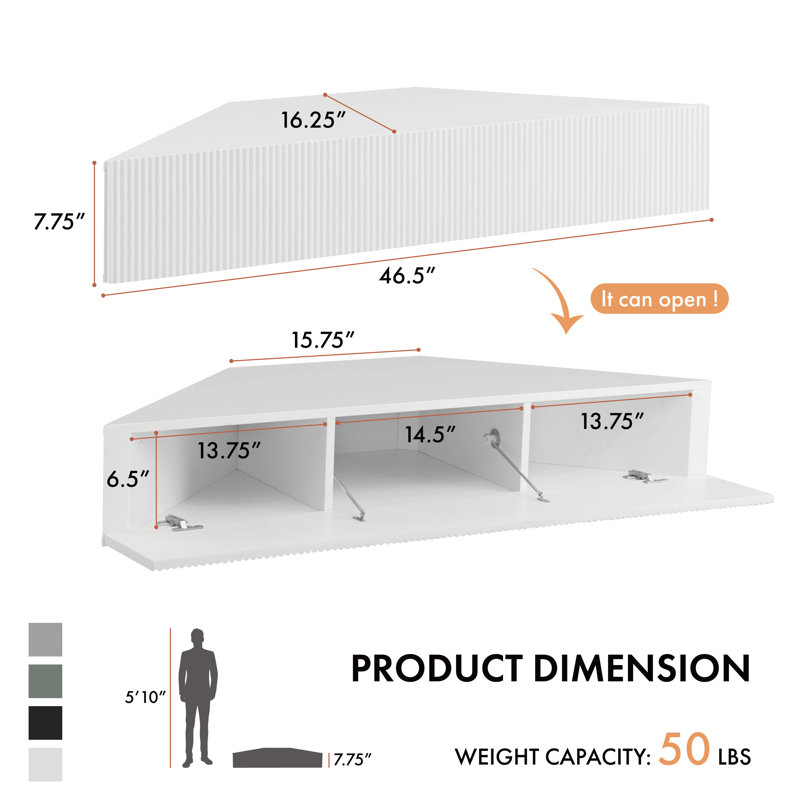 Nayellie 46.5'' W TV Console, White