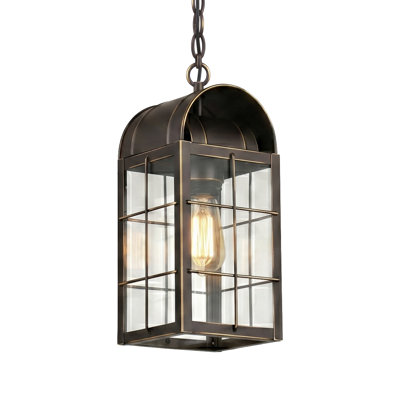 Laiton Traditions - Durham - 1 lumière - 13 pouces - Bronze - Laiton massif - Luminaire suspendu