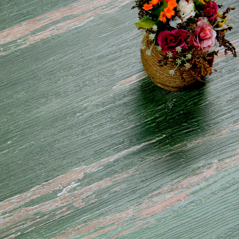 Colors Glue Down Floor and Wall DIY Multi-Tonal Style 6" x 36" x 2mm Luxury Vinyl Plank, Old Green