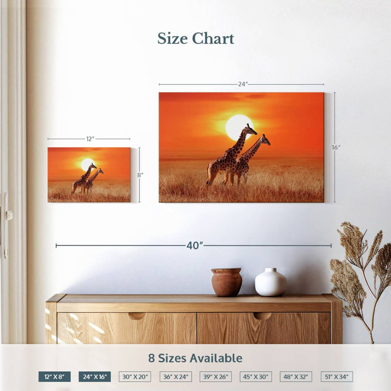Girafes du Serengeti, H 16 po x l 24 po