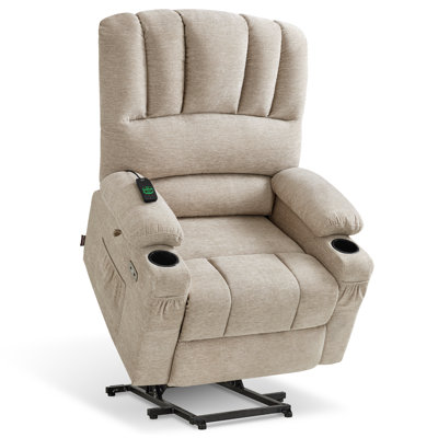 Power Recliner Lift Chair with Heat and Vibration Massage, Fabric