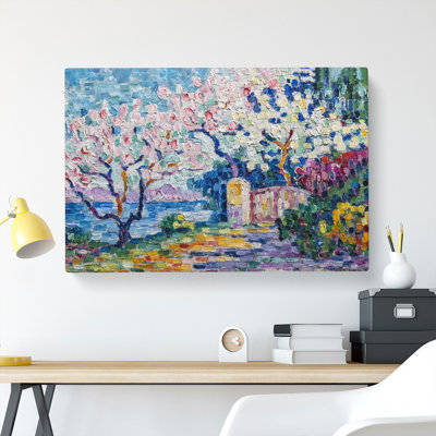 Blossoming Almond Trees by Paul Signac - Wrapped Canvas