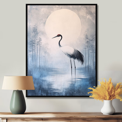 Crane Wall Art, Moon Marsh Canvas, Tallsmayne