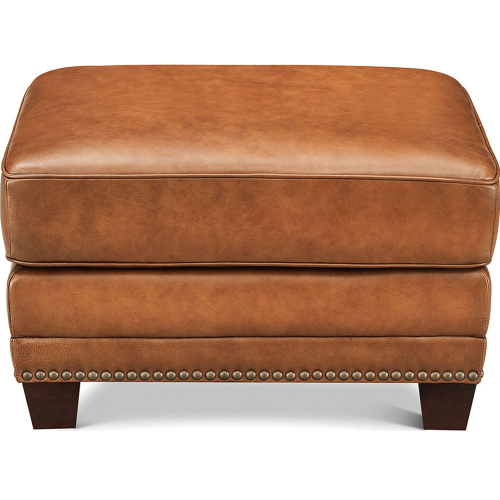 Alibi Top Grain Leather Ottoman