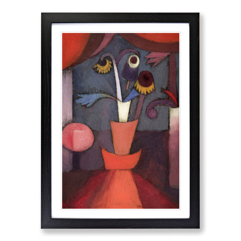 Autumn Flower by Paul Klee - Picture Frame Painting, 65cm H x 48cm W x 2cm D, Black Framed