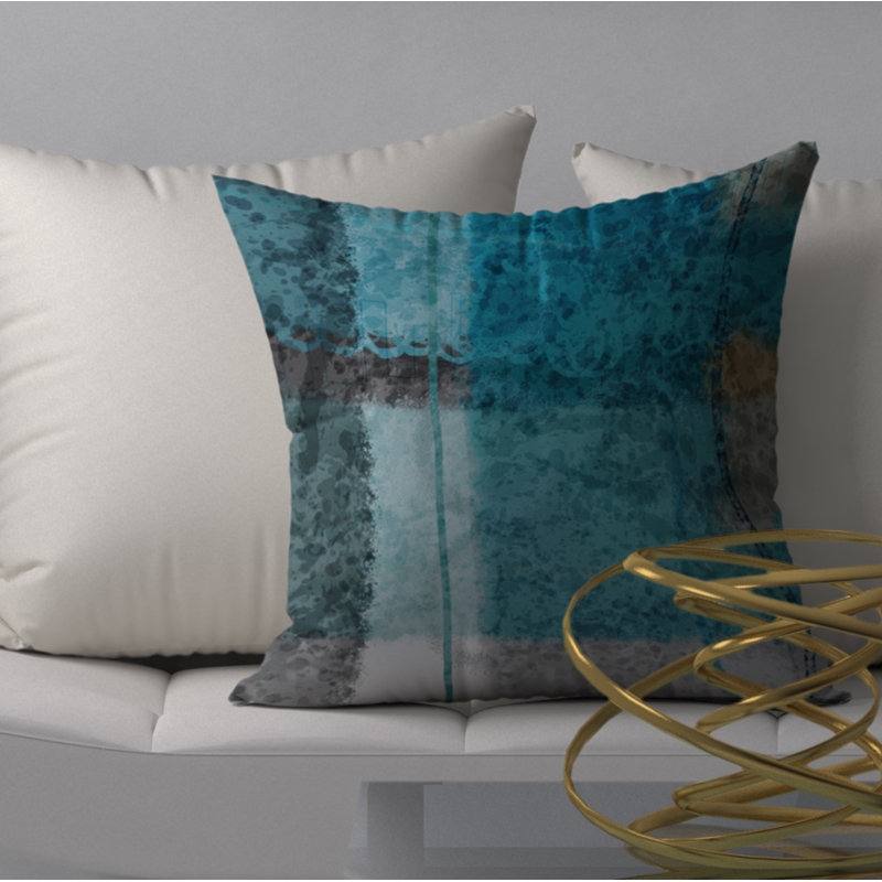 Abstract Reversible Throw Pillow, 18" x 18"