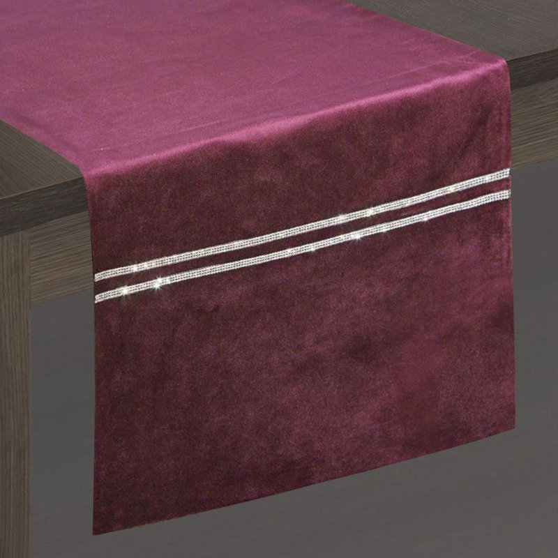 Glen 35X180 Cm Cream Tablecloth, Wine, 35cm W x 180cm L