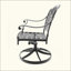 Chaise de patio pivotante en fonte d'aluminium 2 pièces avec structure et coussins