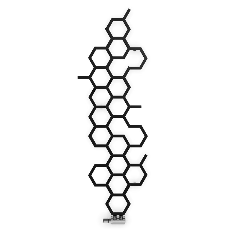 Hex Vertical Designer Radiator 1700Hx573W, Black