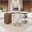 Bureau en L avec rangement Techni Mobili, combinant charme rustique et fonctionnalité moderne pour des espaces de travail efficaces