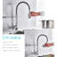 Robinet d'évier de cuisine en métal avec bec rétractable et 360 degrés, facile à contrôler la température du débit d'eau à poignée simple, tournant en métal, réglable