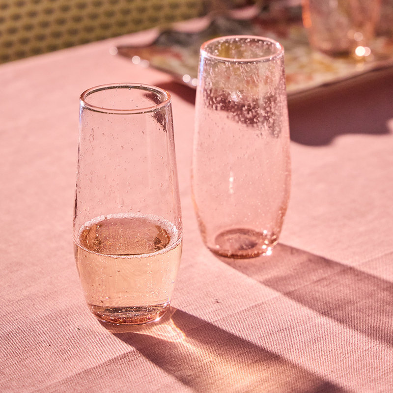 Provence Stemless Flute, Clear/Blush