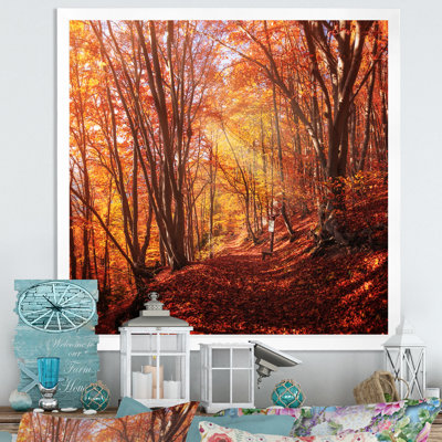 Arbres colorés dans la forêt d'automne - Peinture
