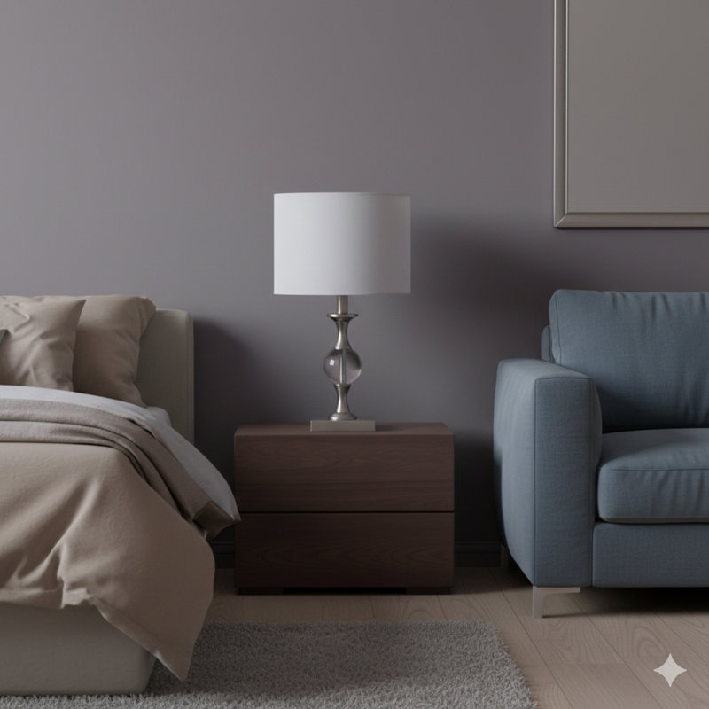 Lampe de table 19,65 "en cristal de nickel satiné
