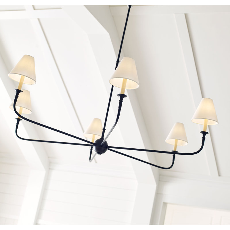 Thomas O'Brien Piaf Grande Chandelier, Aged Iron/Ebonized Oak
