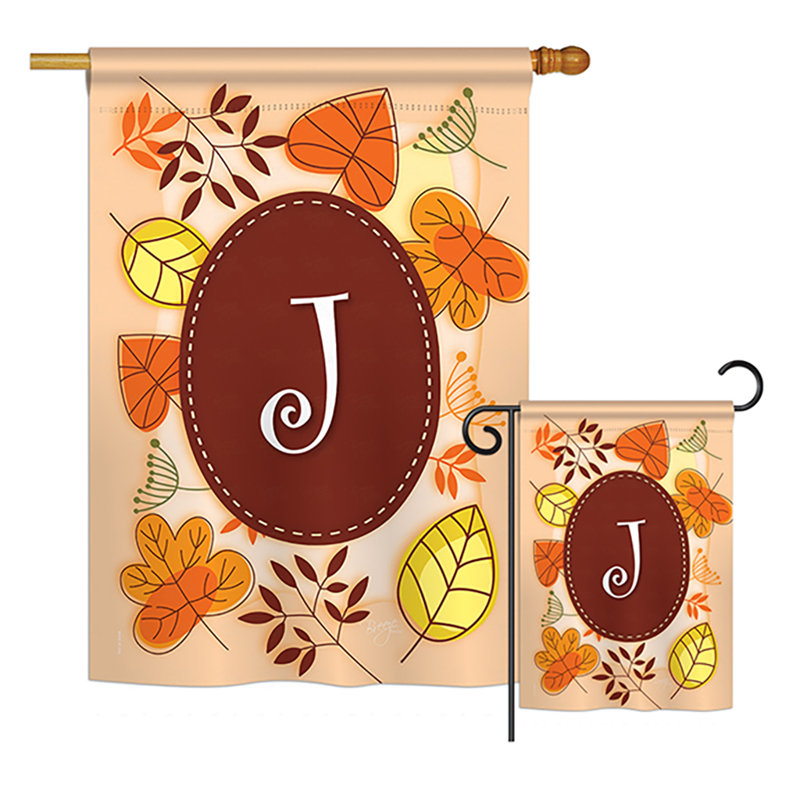 Drapeau de polyester à 2 côtés en polyester automne initial automne, J