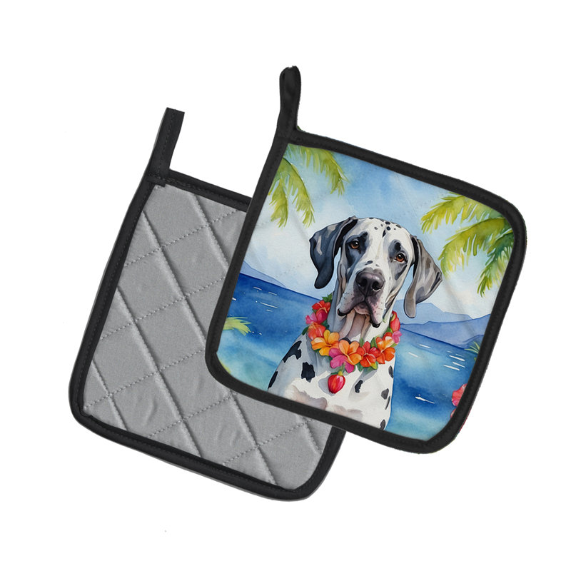 Caroline's Treasures Luau Party Floral Polyester Potholder Set