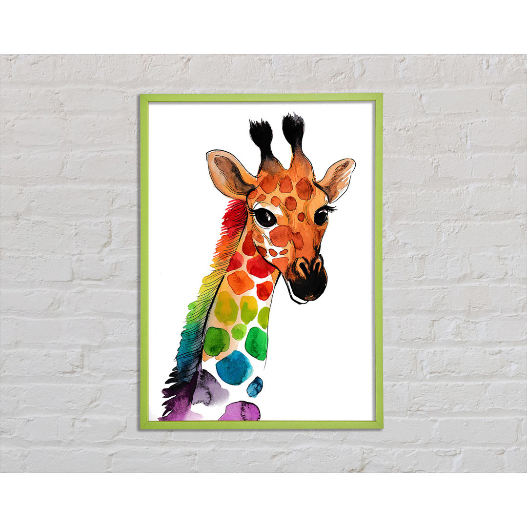 Bracci Rainbow Giraffe - Einzelner Bilderrahmen Kunstdrucke