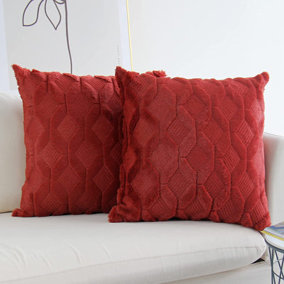 Set of 2 decorative square throw pillows (come with 450g each inserts) size 18"x18"