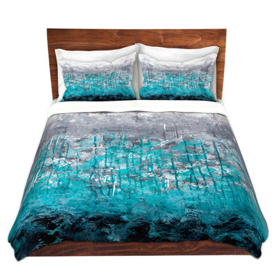Ensemble de housse de couette DiaNoche en microfibre par Sue allemand - Dripping Turquoise