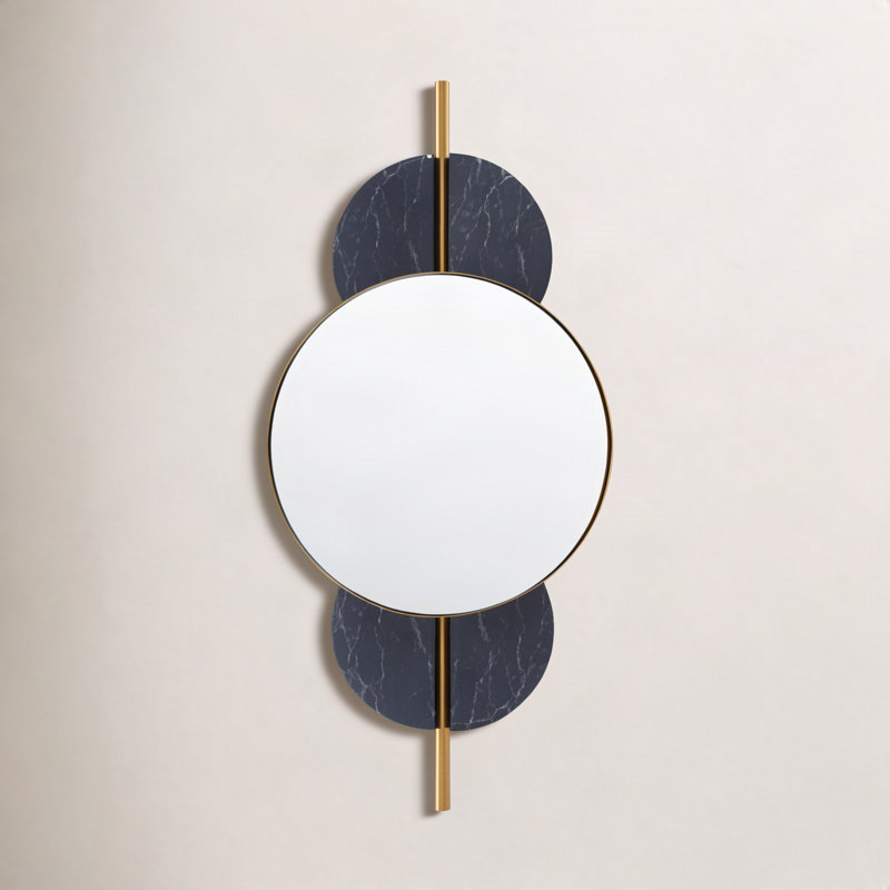 Lori Metal Elongated Wall Mirror, Black