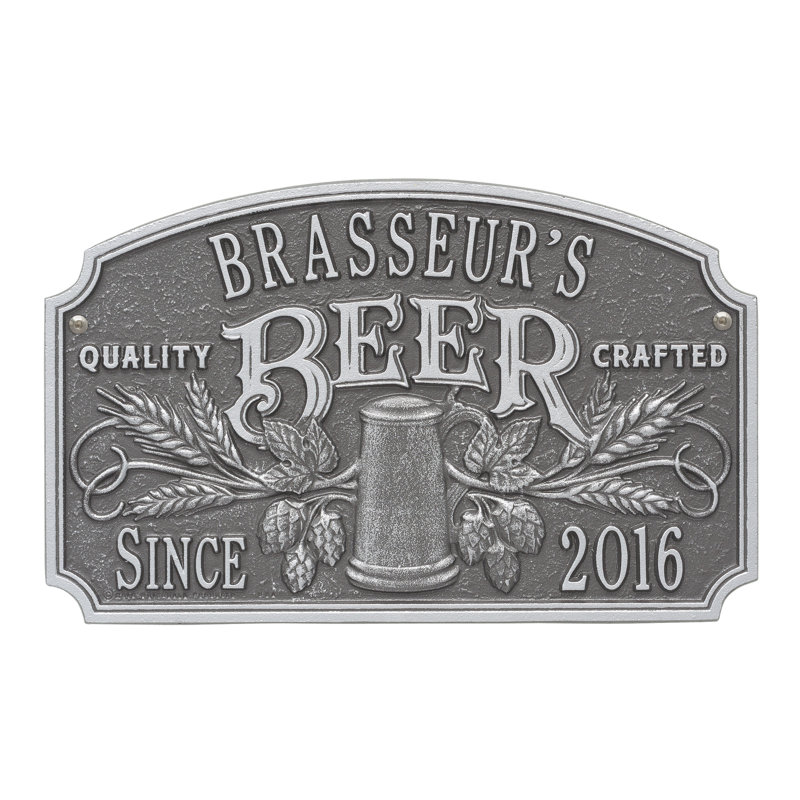 Quality Crafted Beer Arch Wall Décor, Pewter Silver, Yes