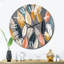 Horloge murale en métal Retro AbstractáLeaves III-93381064