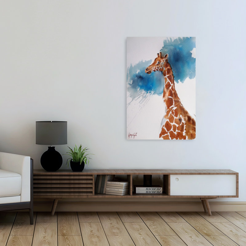 Girafe aquarelle, 48" H x 32" W