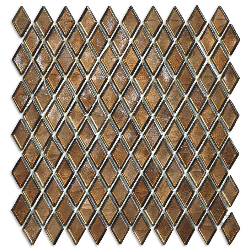 7/8" x 1-5/8" Diamond Glass Mosaic, Citrine