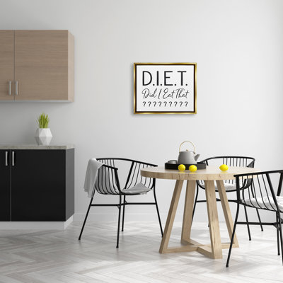 Art textuel sur toile, "Witty diététique par lettré et doublé"