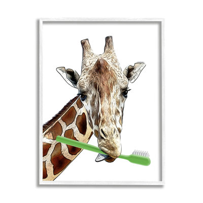 " Giraffe Green Toothbrush Bathroom " by Annalisa Latella