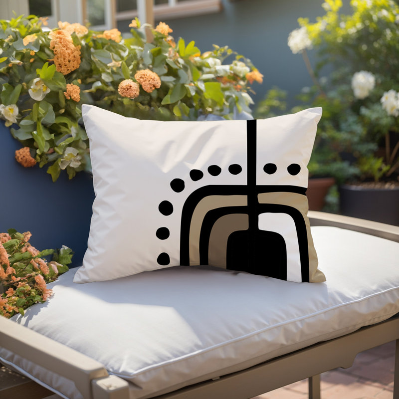 Coussin lombaire réversible intérieur / extérieur Sofi Minimalist, H 18 po x l 25 po, Cream