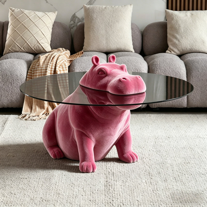 Table basse Hippo Figurine, Rose