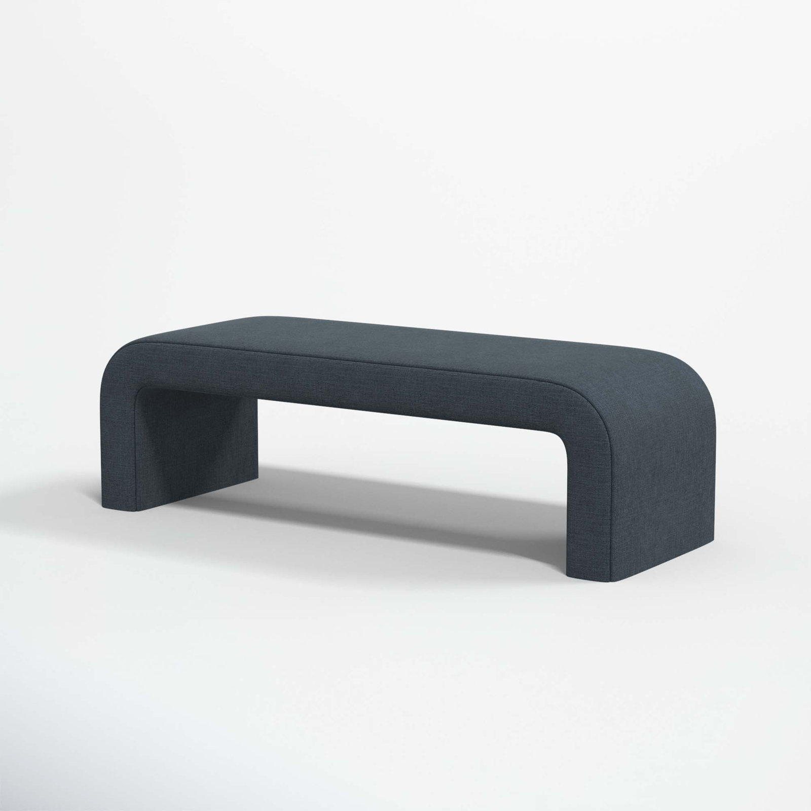 Upholstered Bench, Classic Navy Linen