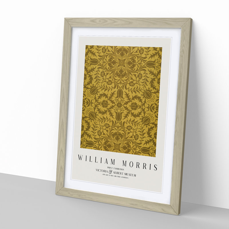 Vine Pattern Vol.1 by William Morris - Picture Frame Art Prints, 65cm H x 48cm W x 2cm D, Oak