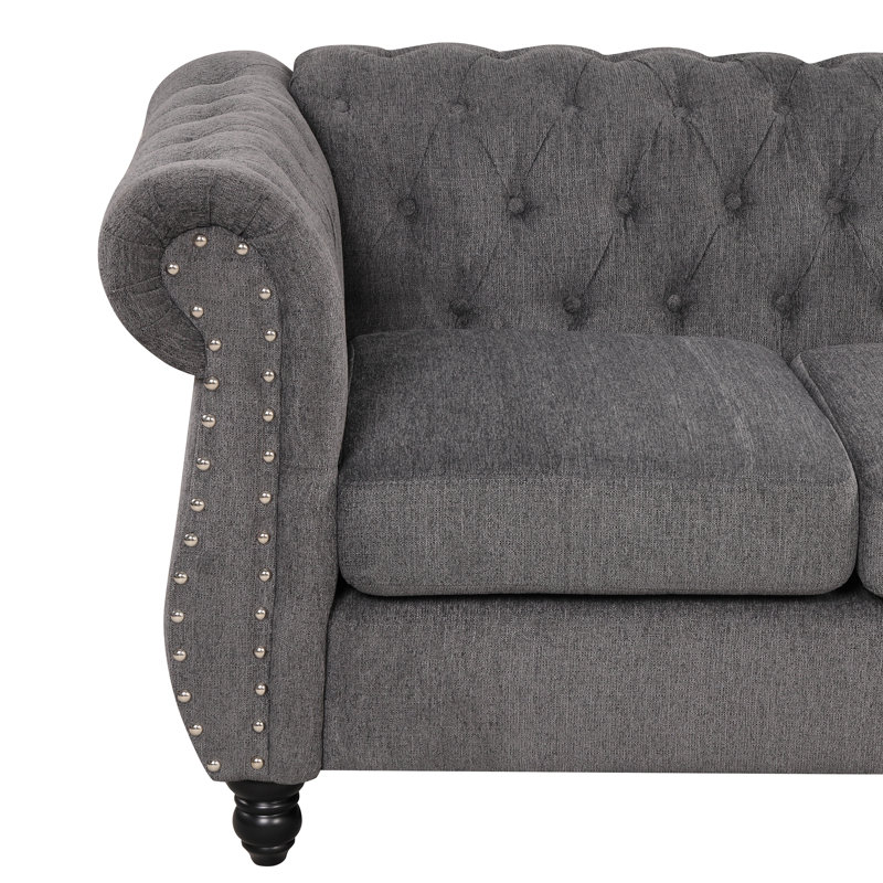 Ensemble de salon 3 pièces Caseylynn, Polyester gris