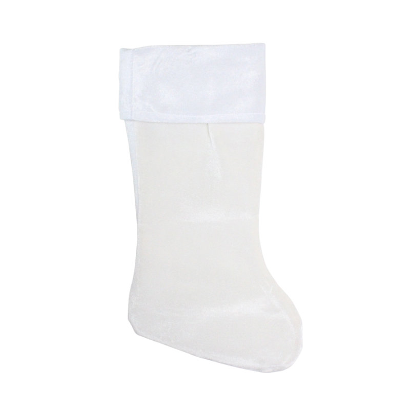 Chaussette de Noël traditionnelle suspendue 18 po, Blanc