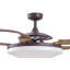 Ventilateur de plafond à pales rétractables de 122 cm (48 po) avec lumière et télécommande, ventilateur de plafond moderne Fandelier, technologie de conception brevetée, pales plus robustes et plus épaisses, finition bronze huilé-1324281687