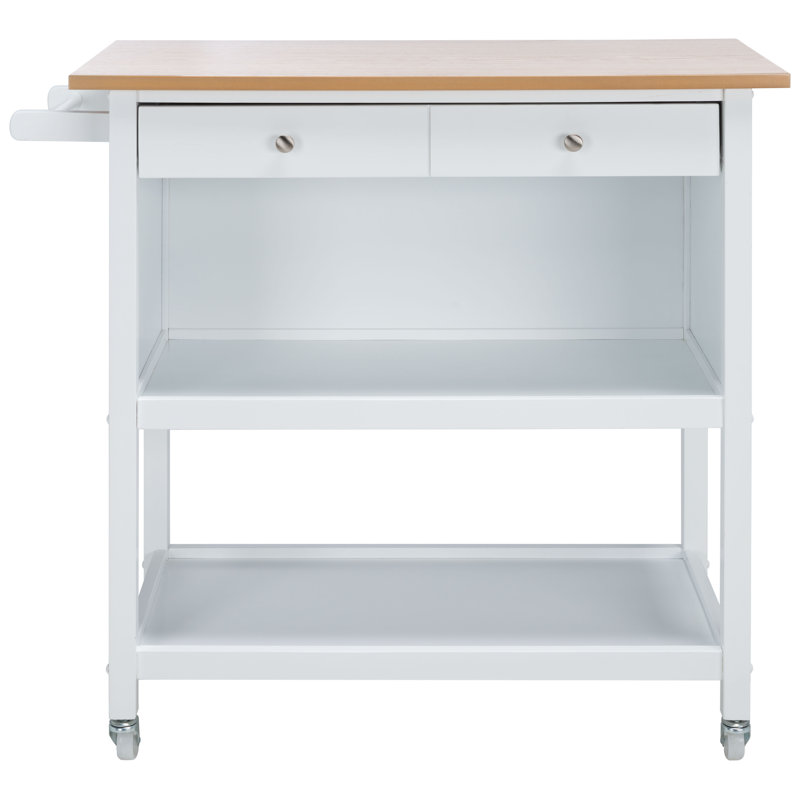 Carle Wood Kitchen Island, White