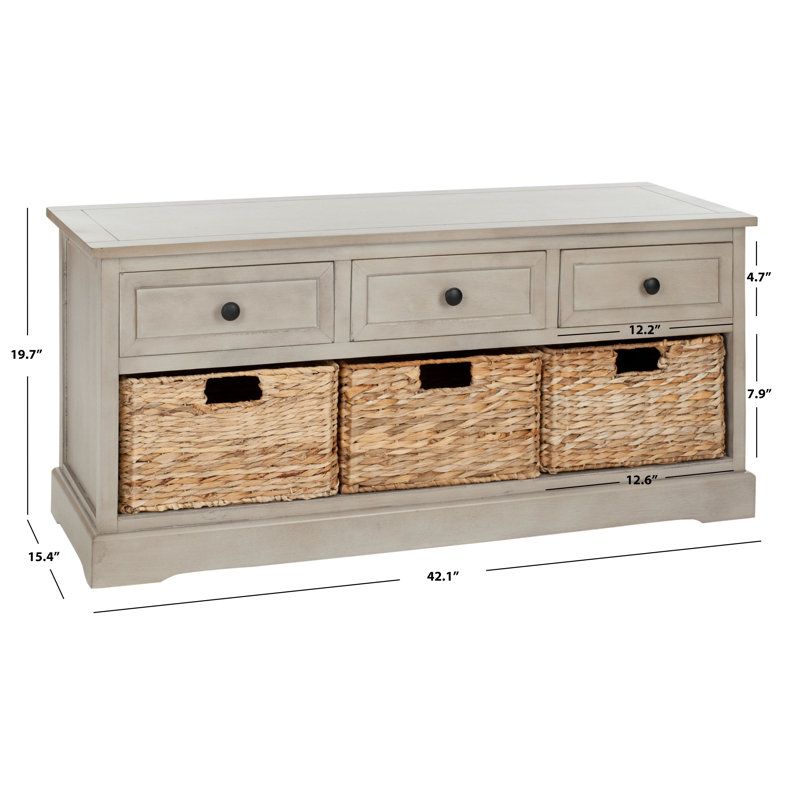 Storage Bench, Vintage Gray