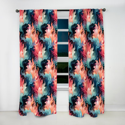 Motif tropical Coral Illusion - Rideau floral - Velours obscurcissant - 1 panneau