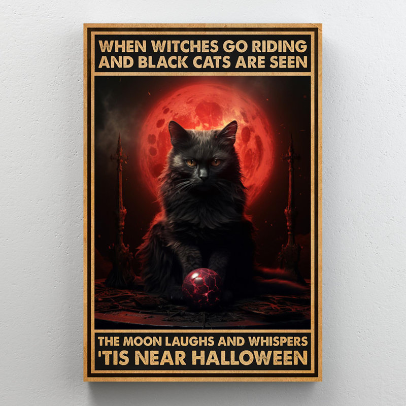 «Black Cats Are Seen On Canvas», impression, H 36 po x l 24 po x P 1,25 po