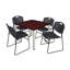 Plateau de table Kee Square, 4 chaises empilables Zeng-1529170520-1529170516-1529170521