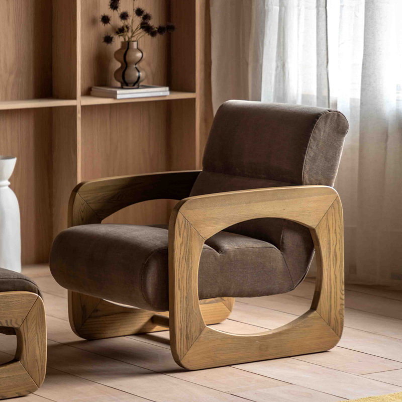 Upholstered Accent Chair, Brown
