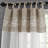 Embroidery 100% Linen Sheer Lace work Curtain Panel with Tie Top for Living Room-1582476063