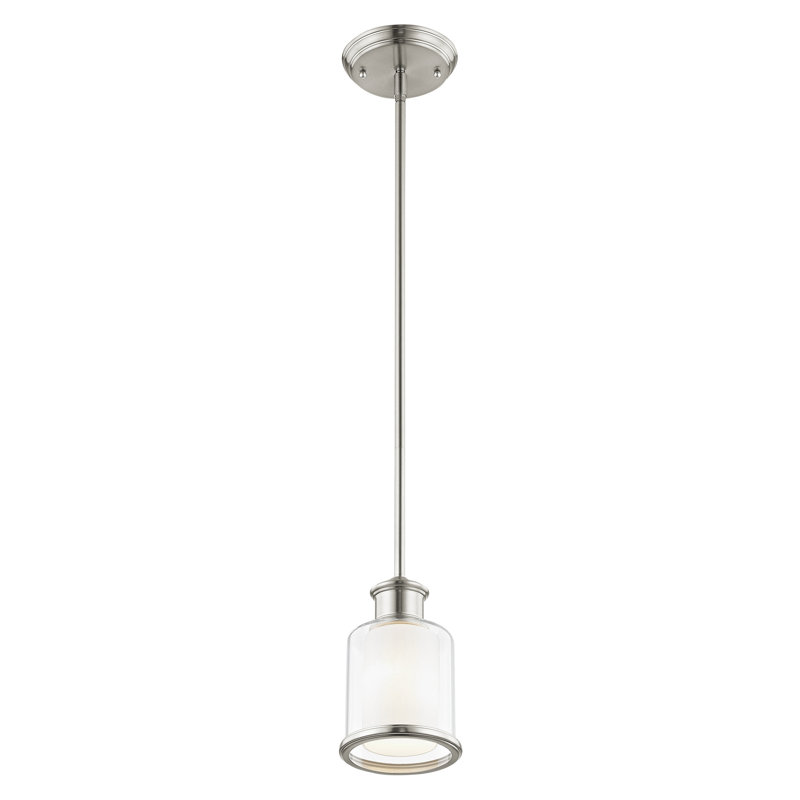 Luminaire suspendu cylindrique à 1 lumière Allysa, Nickel brossé
