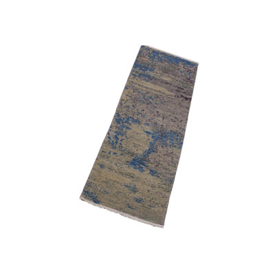 Mcgregor Abstract Handmade Hand-Knotted Runner 2' x 6'2" Wool Indoor in Brown
